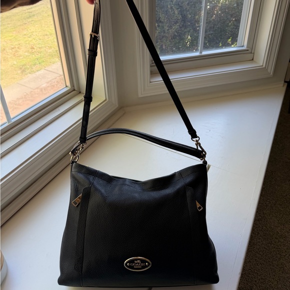 Coach Black Pebbled Leather Two Way Crossbody Bag EUC - Picture 7 of 11